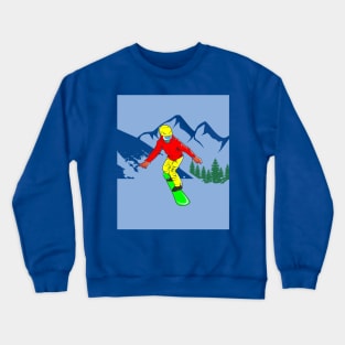 Skier Snow Mountains Extreme Sport Crewneck Sweatshirt